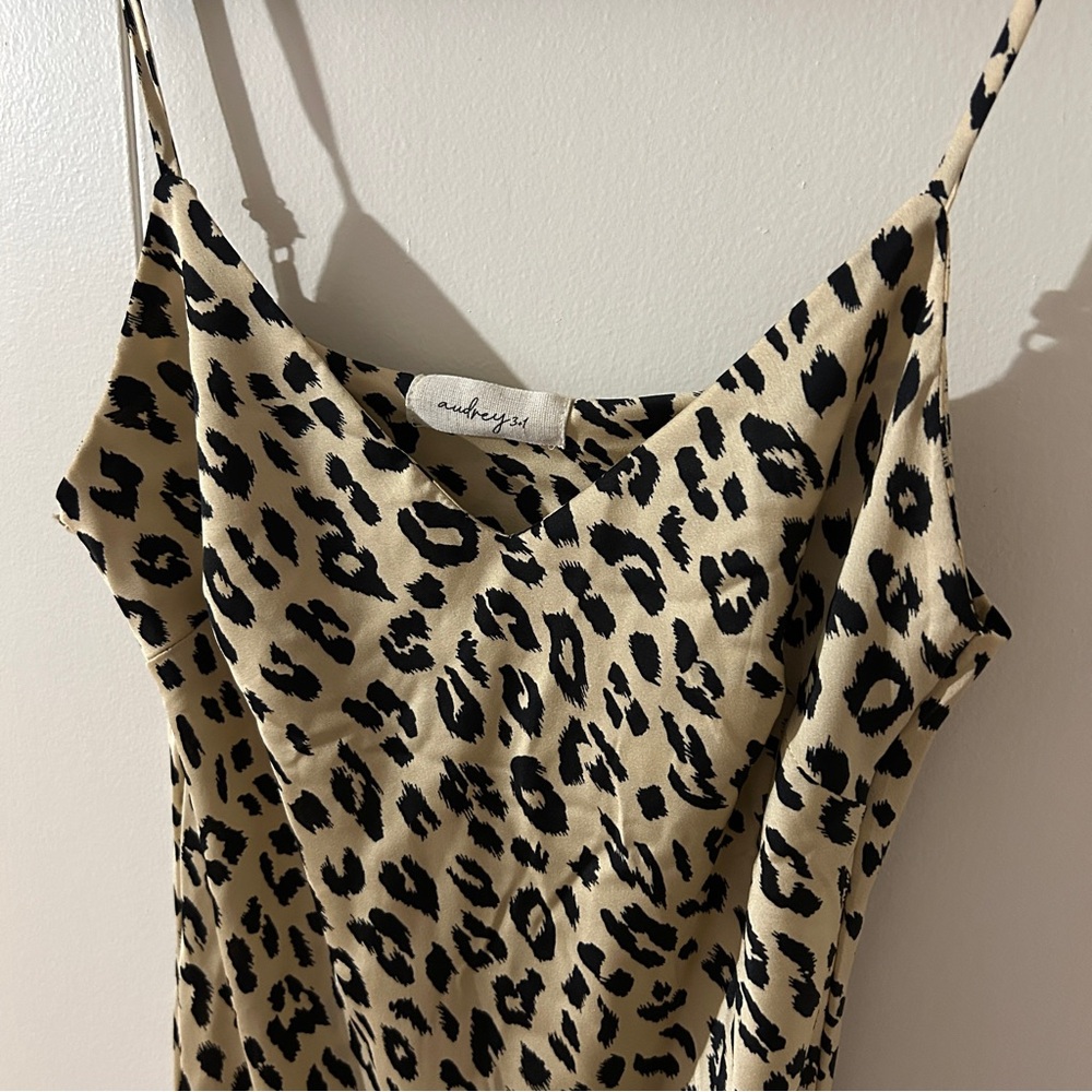 NWOT Audrey 3+1 Leopard Slip Dress in Small